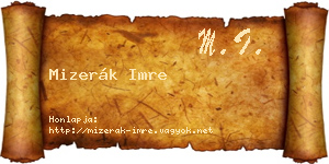 Mizerák Imre névjegykártya