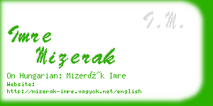 imre mizerak business card